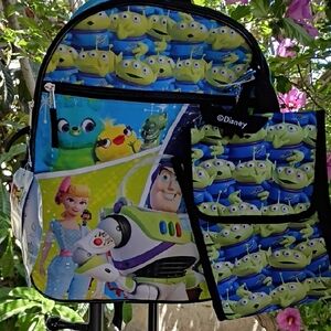Disney Toy Story Blue and Green Backpack Set